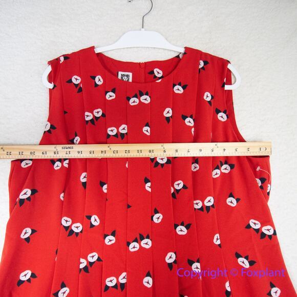 New! Anne Klein Plus Size‎ Chatterly Rose Printed Fit Flare Dress Red, 18W